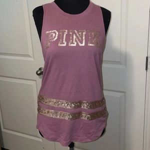 Sequin bling pink top